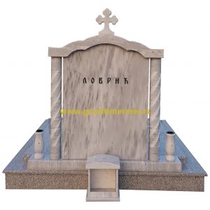 Grobnica od granita bianco sardo i mermera kavala 2