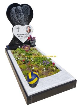 Spomenik unikat srce kombinacija mermera i granita