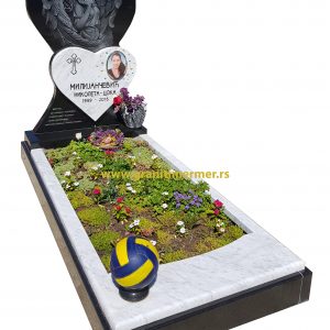 Spomenik unikat srce kombinacija mermera i granita